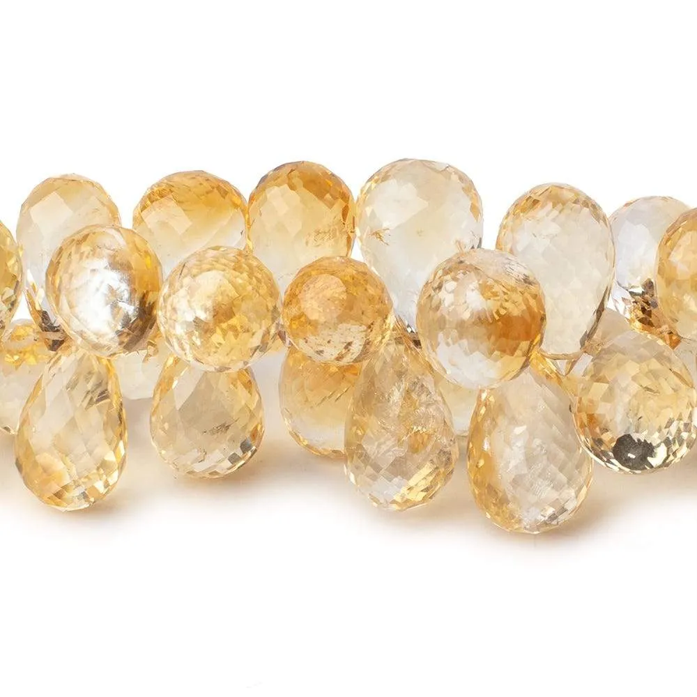 10x6-15x10mm Citrine Faceted Tear Drop Beads 7 inch 63 pieces