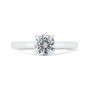 14K White Gold Solitaire Engagement Ring with Euro Shank (Semi-Mount)