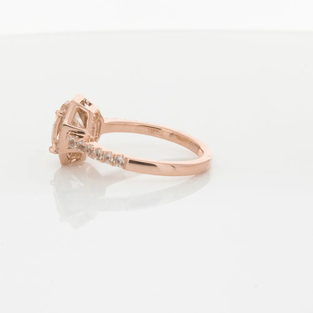 18ct Rose Gold Morganite Octavex Ring