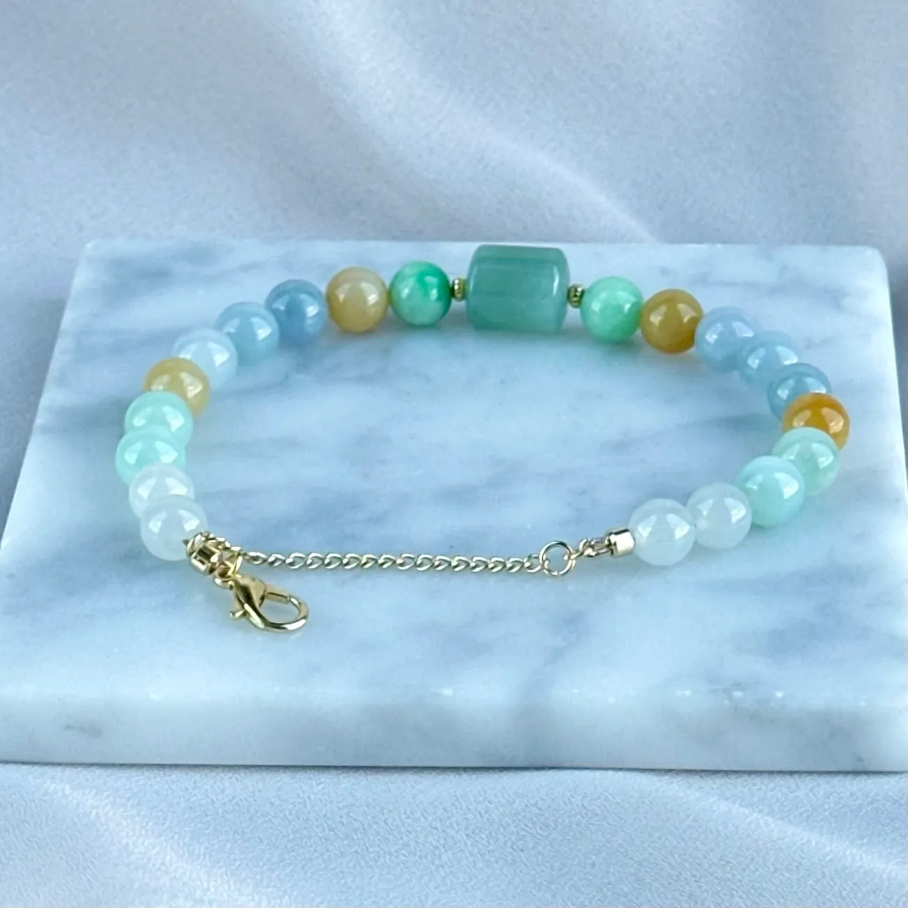 22388 Jade of Abundance Highly Translucent Bracelet