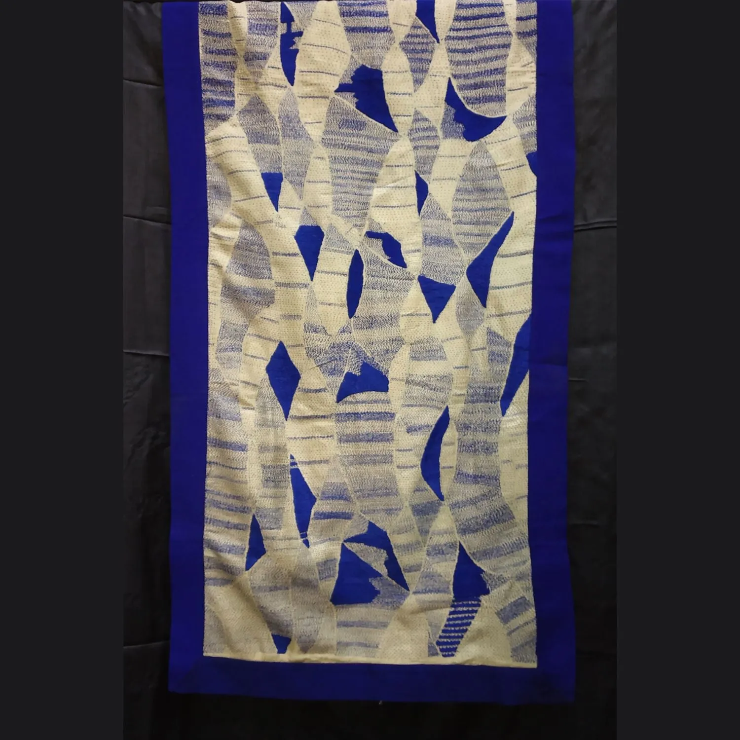 Aashvee Desi Tussar Blue Stole | Sujani Embroidered | Elegant | Graceful