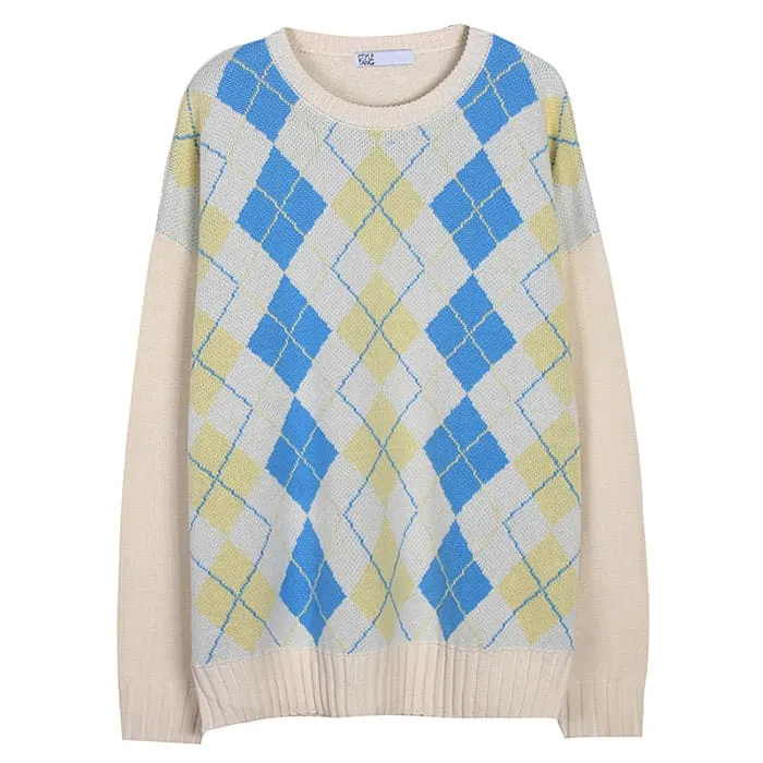 Argyle Plaid Sweater