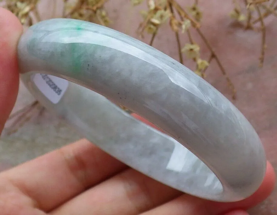 Certified Hand Carved Green 100% Natural Myanmar Burma Grade A JADE Jadeite Circle Bangle Bracelet 57mm