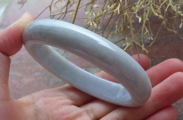 Certified Hand Carved Green 100% Natural Myanmar Burma Grade A JADE Jadeite Circle Bangle Bracelet 58mm