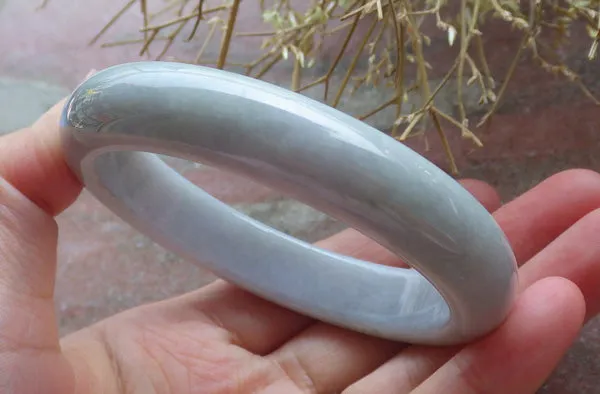 Certified Hand Carved Green 100% Natural Myanmar Burma Grade A JADE Jadeite Circle Bangle Bracelet 58mm