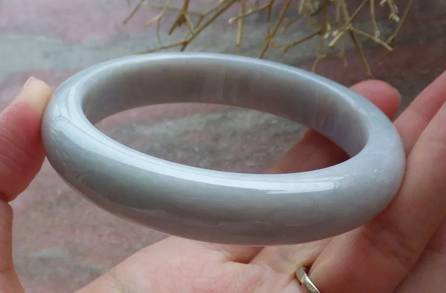 Certified Hand Carved Green 100% Natural Myanmar Burma Grade A JADE Jadeite Circle Bangle Bracelet 58mm