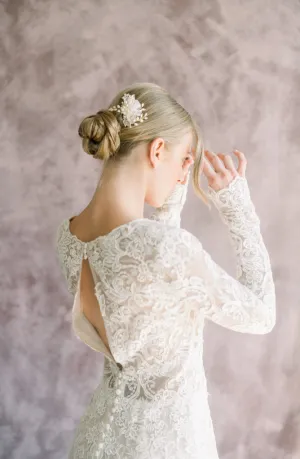 Chiffon and freshwater pearl headpiece - Style 1103