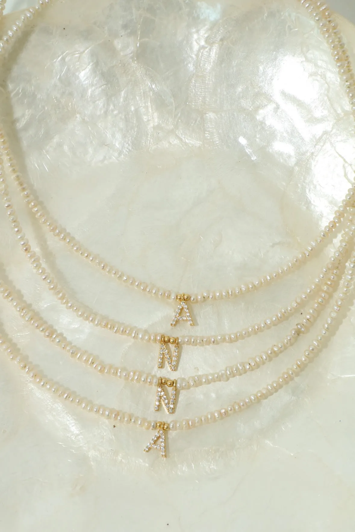 Custom Initial Pearl 925 Necklace