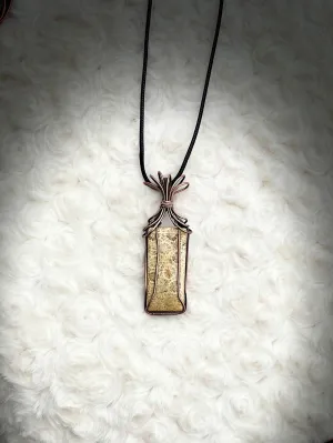 Fossil Corral Pendant in Antique Copper