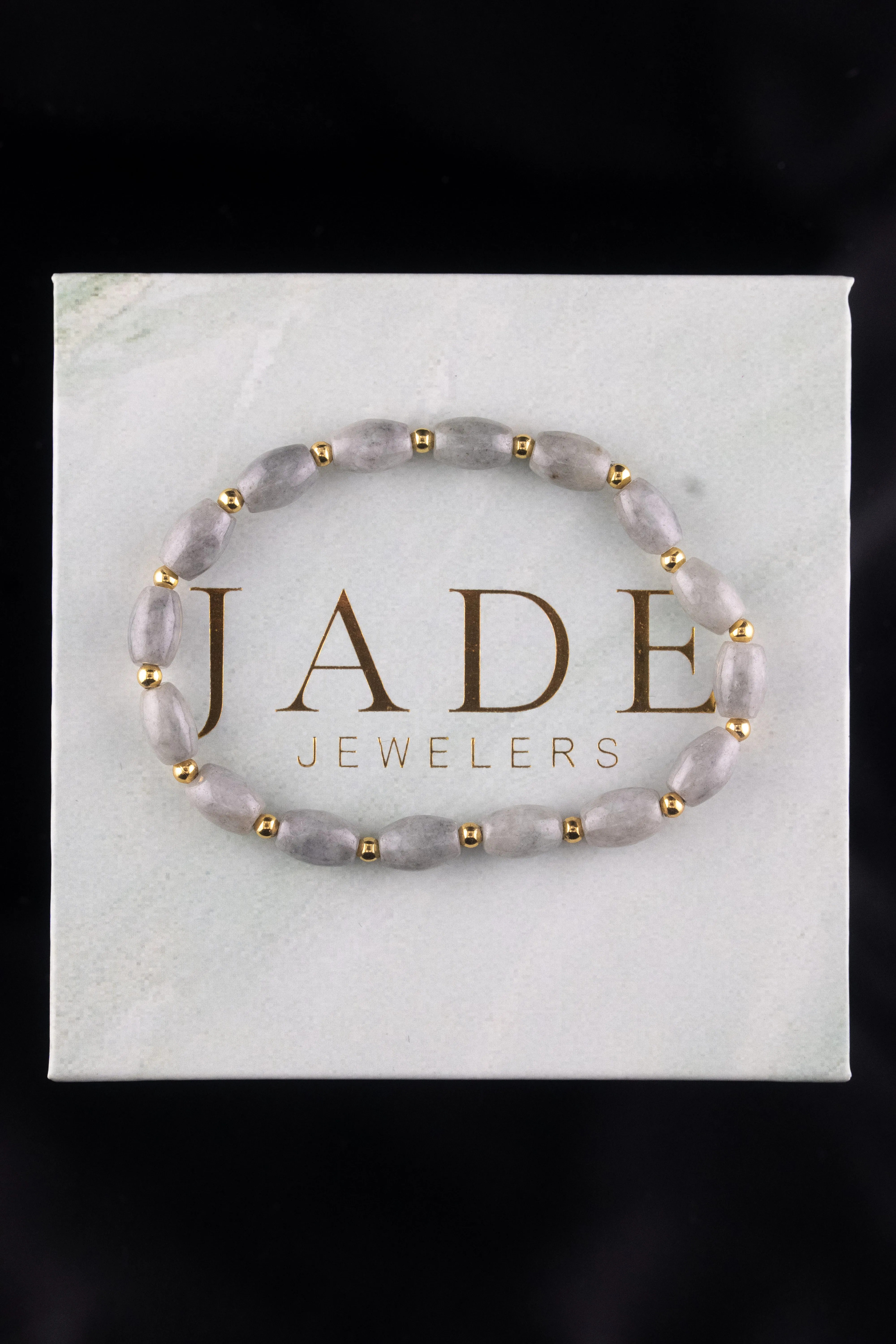 Golden Rice Bead Jade Bracelet