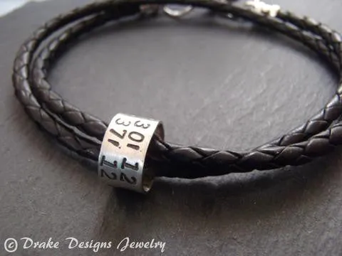 GPS coordinates Bracelet for men or women latitude longitude jewelry