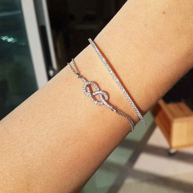 Infinity Knot Diamond Bracelet