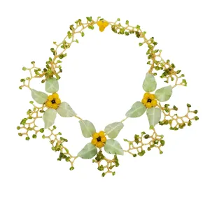 Jade Stone Seed Beads Beadwork  Bead Woven  Seed Beads  Handmade Necklace.