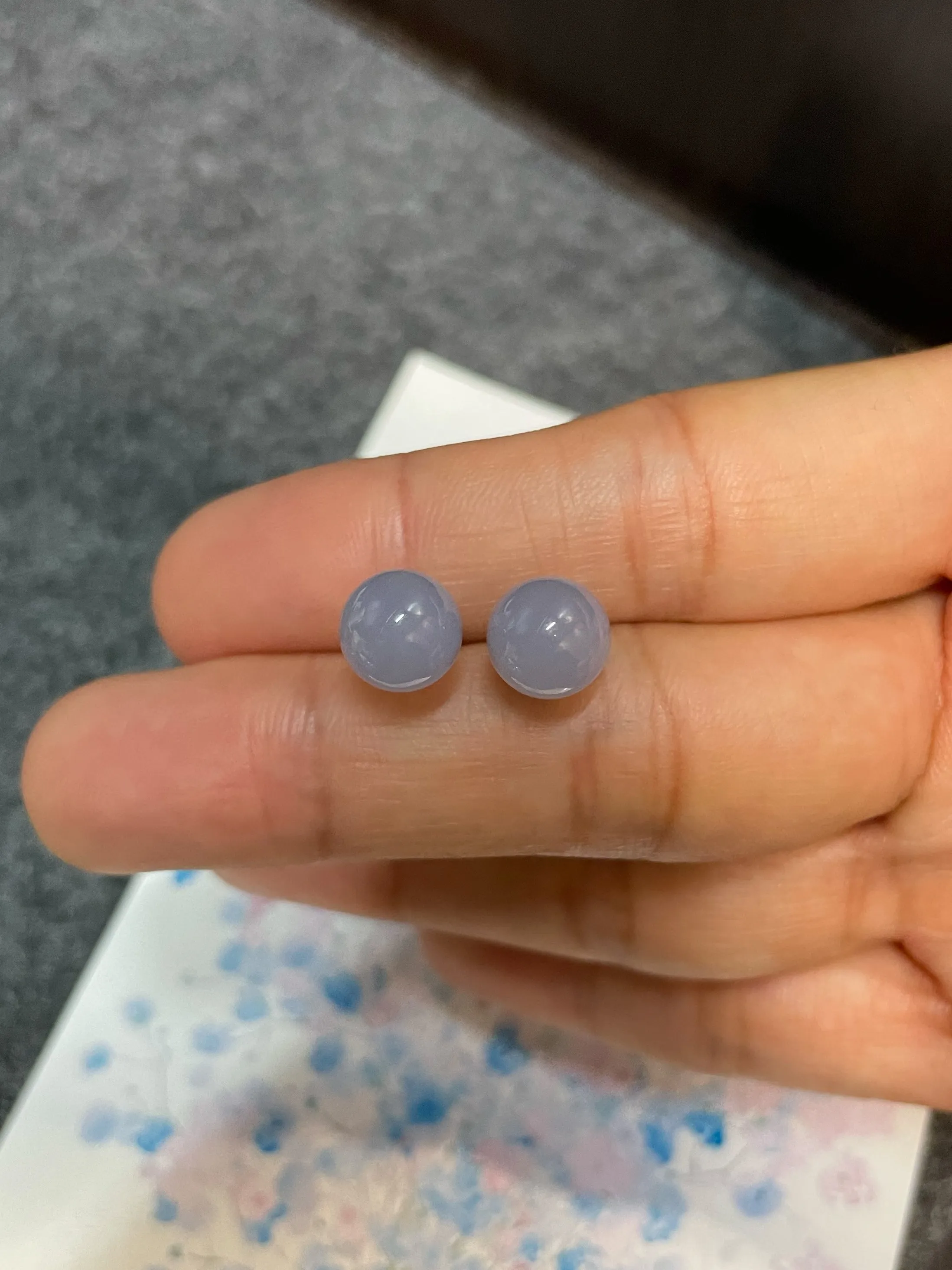 Lavender Jade Ball Earrings (NJE129)