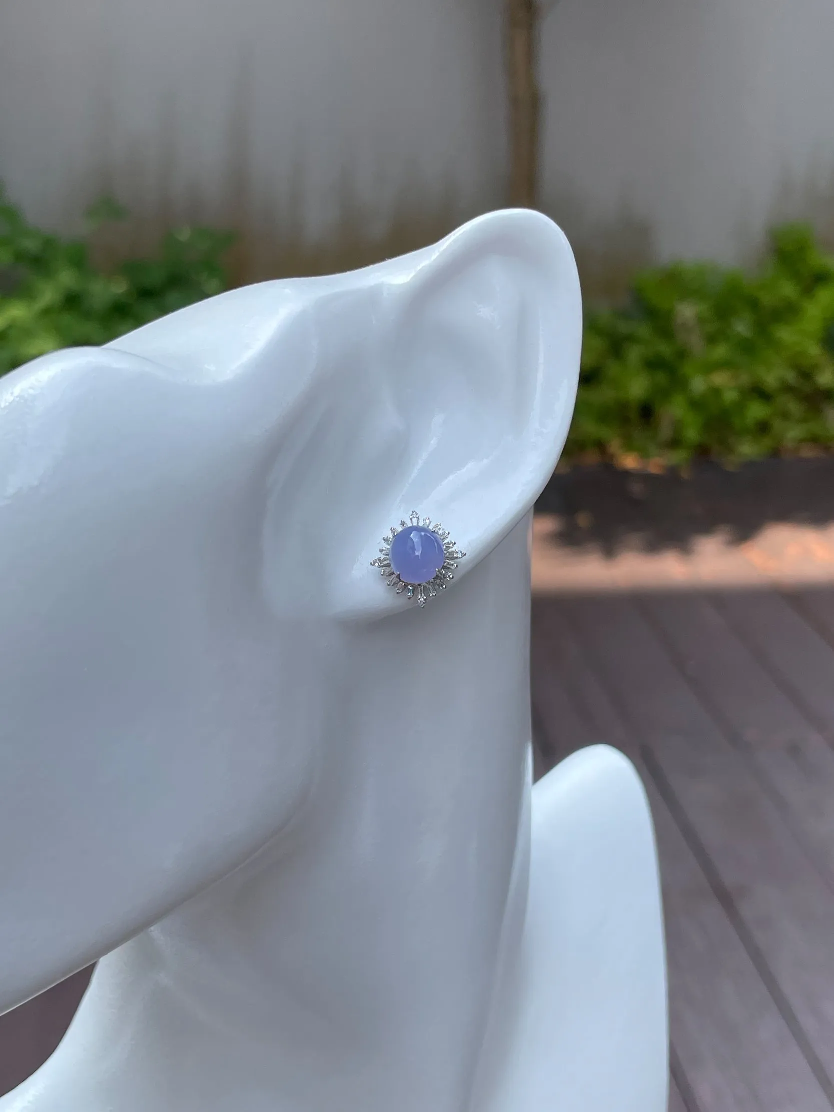 Lavender Jade Cabochon Earrings (NJE039)