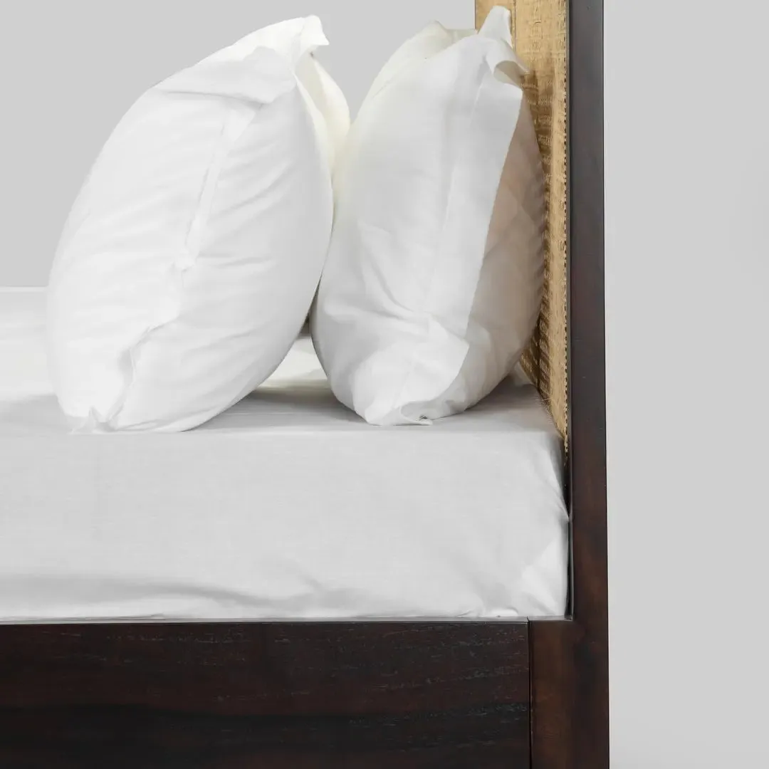 Leena Solid Wood Rattan Bed