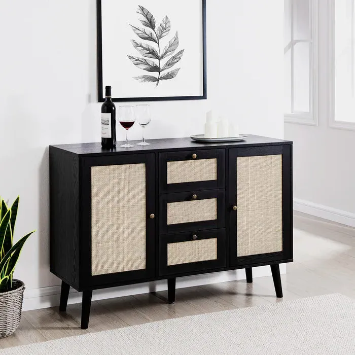 Ligna Webbed Matt Black Sideboard