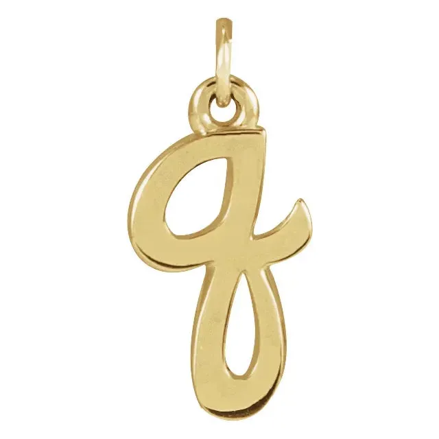 Lower Case Script Initial Charm in 14k Gold