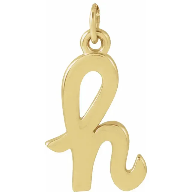 Lower Case Script Initial Charm in 14k Gold