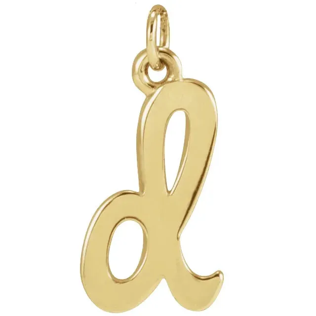 Lower Case Script Initial Charm in 14k Gold