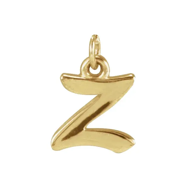 Lower Case Script Initial Charm in 14k Gold