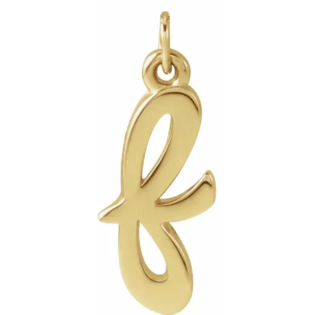 Lower Case Script Initial Charm in 14k Gold