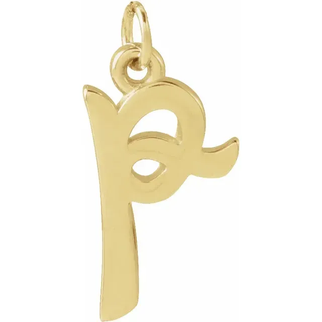 Lower Case Script Initial Charm in 14k Gold