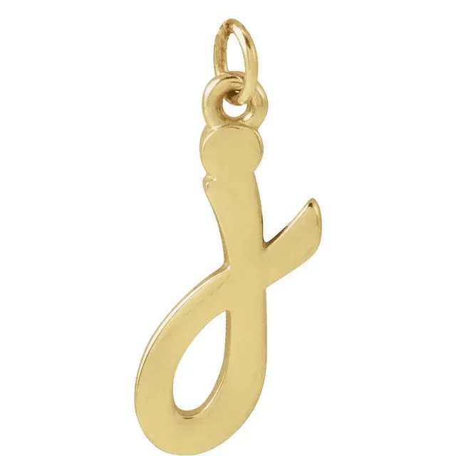 Lower Case Script Initial Charm in 14k Gold