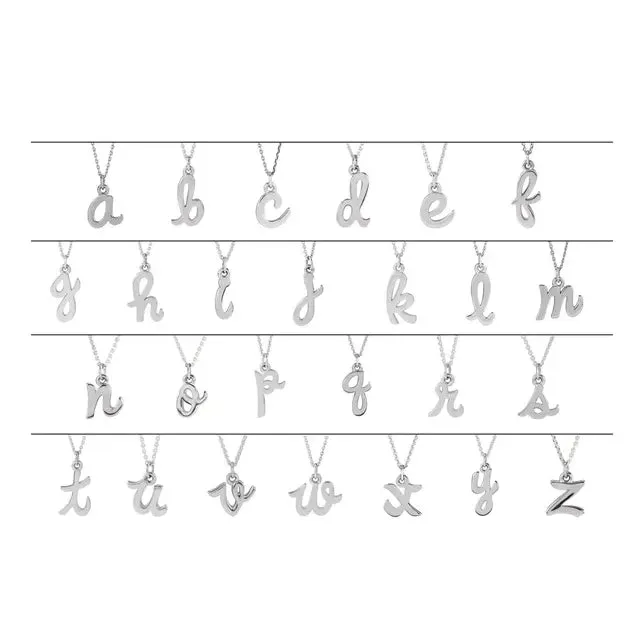 Lower Case Script Initial Charm in 14k Gold