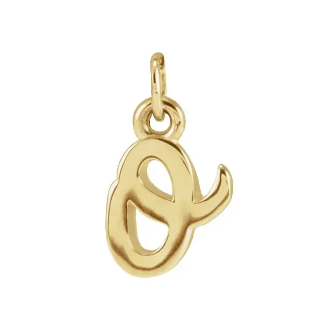 Lower Case Script Initial Charm in 14k Gold