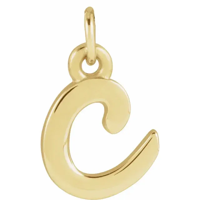 Lower Case Script Initial Charm in 14k Gold