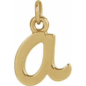 Lower Case Script Initial Charm in 14k Gold