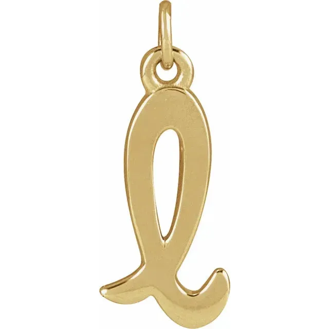 Lower Case Script Initial Charm in 14k Gold