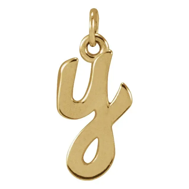Lower Case Script Initial Charm in 14k Gold