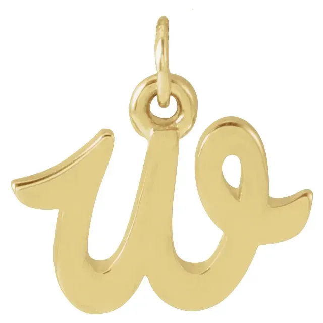 Lower Case Script Initial Charm in 14k Gold