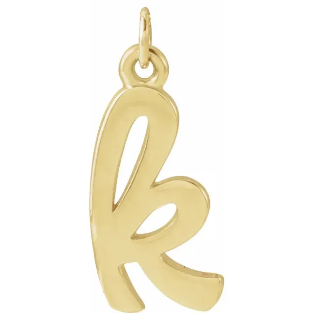 Lower Case Script Initial Charm in 14k Gold