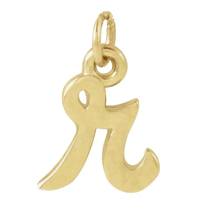 Lower Case Script Initial Charm in 14k Gold