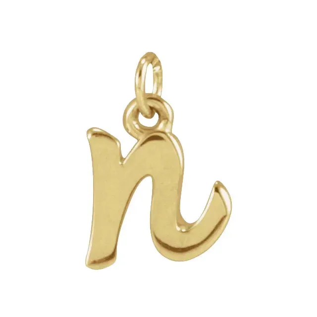 Lower Case Script Initial Charm in 14k Gold