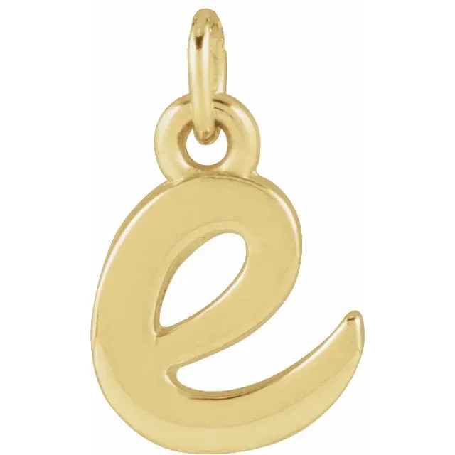 Lower Case Script Initial Charm in 14k Gold