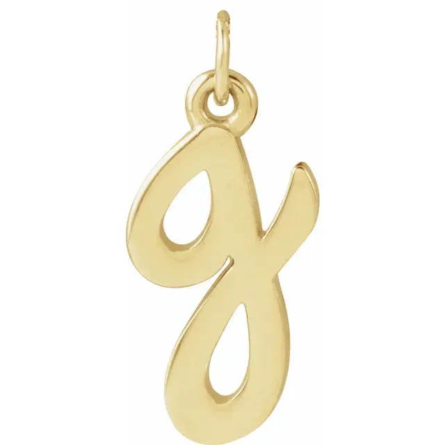 Lower Case Script Initial Charm in 14k Gold