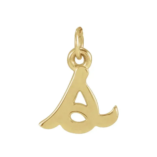 Lower Case Script Initial Charm in 14k Gold
