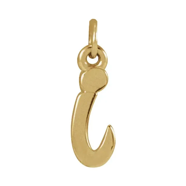 Lower Case Script Initial Charm in 14k Gold