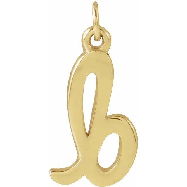 Lower Case Script Initial Charm in 14k Gold