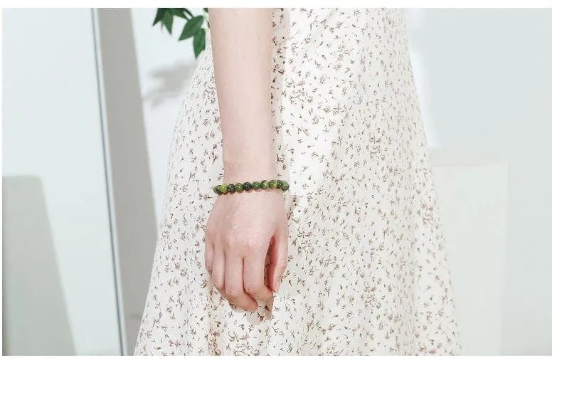 Natural Stone Green Jade Bracelet