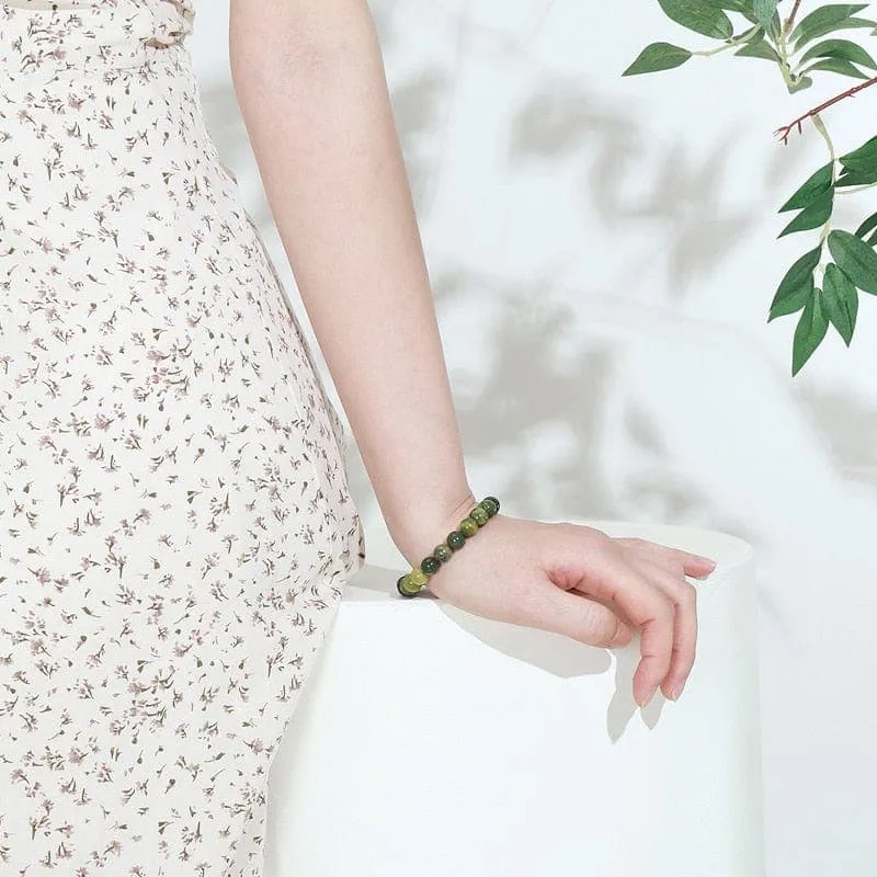 Natural Stone Green Jade Bracelet