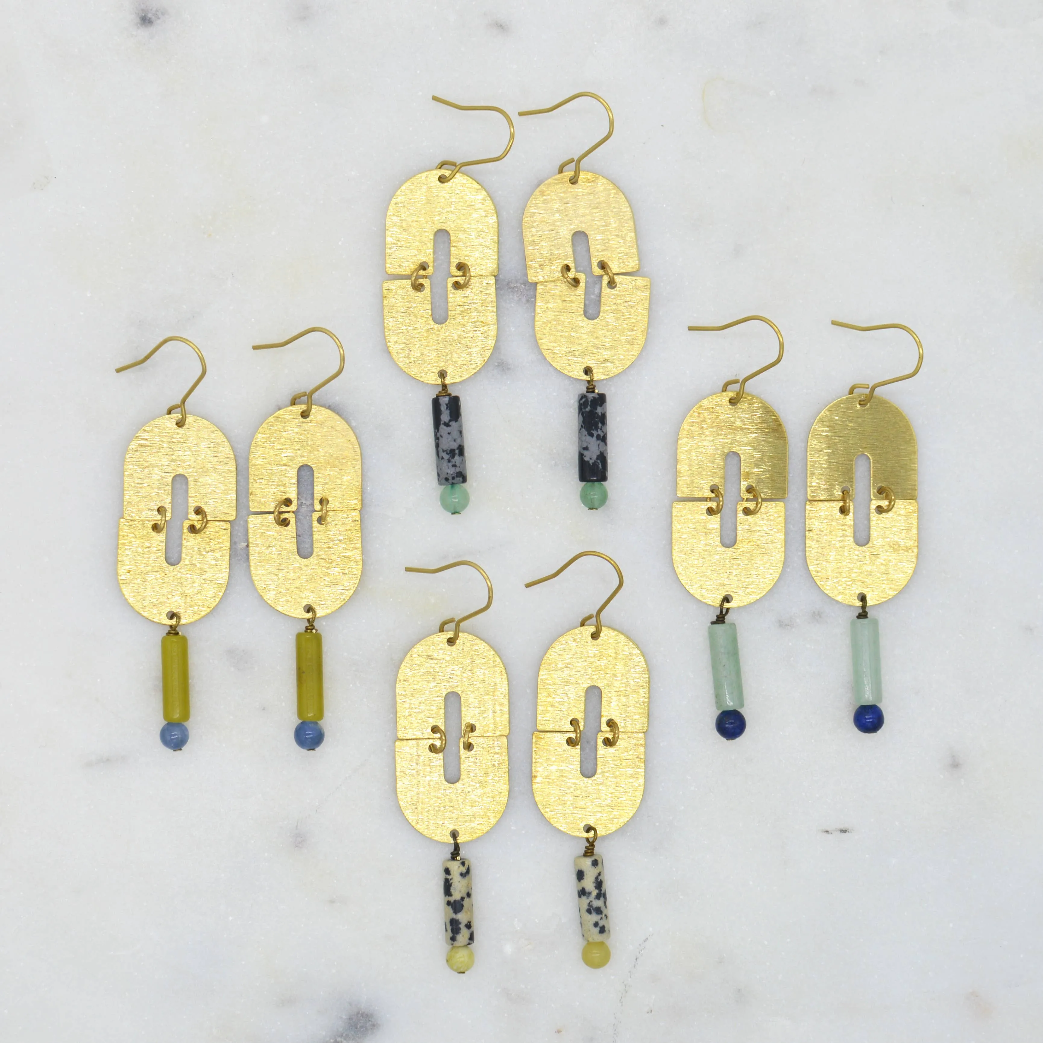 Nora Earrings in Dalmatian Jasper