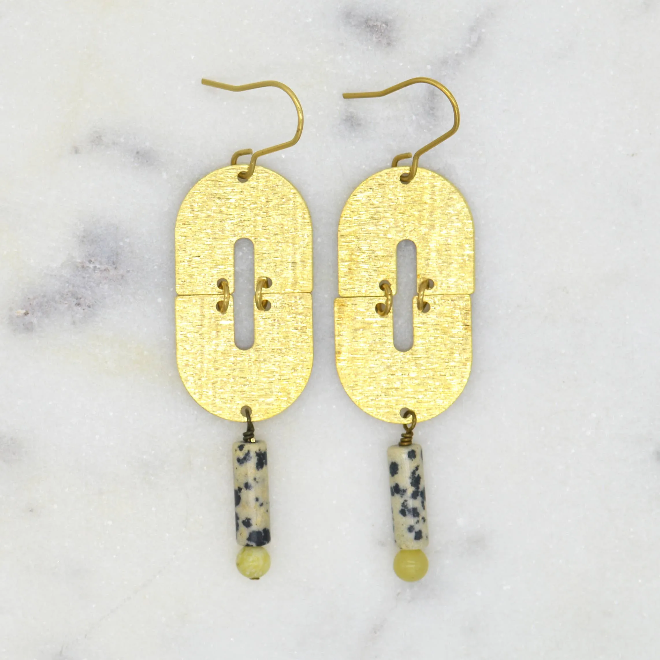 Nora Earrings in Dalmatian Jasper