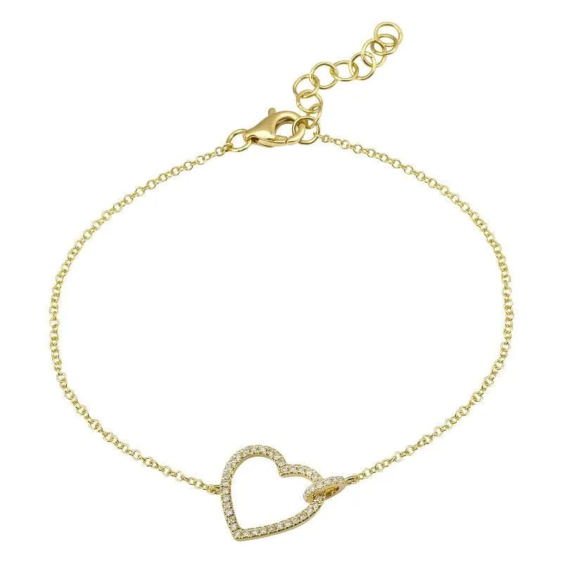 Open Heart Connecting Charms Bracelet