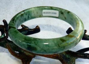 "Powerful Woman" Burmese Jadeite Grade A Bangle Bracelet 59 mm   Certificate (3090)