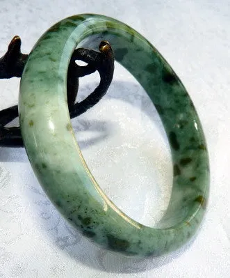 "Powerful Woman" Burmese Jadeite Grade A Bangle Bracelet 59 mm   Certificate (3090)
